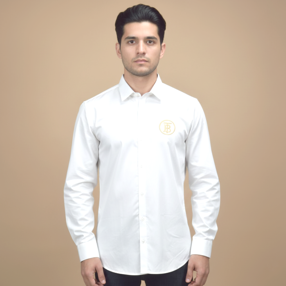 Burberry TB Embroidery White Cotton Shirt-1