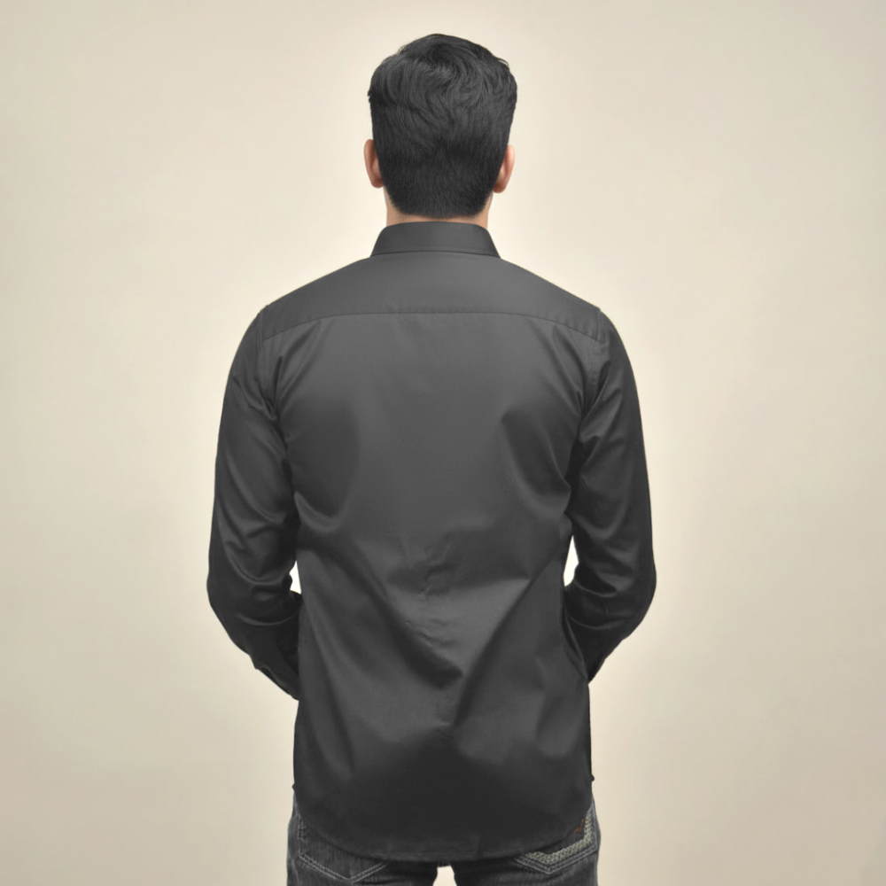 Balmain Embroidered Black Premium Cotton Shirt-3