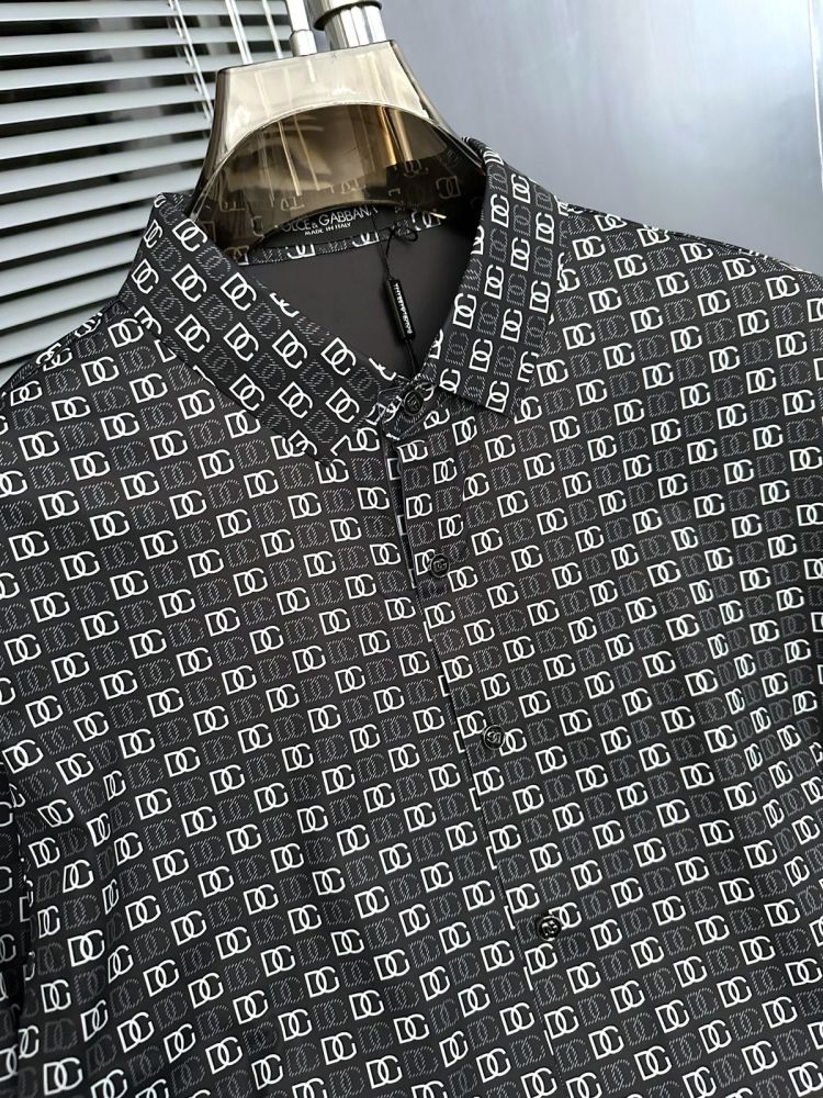 Dolce & Gabbana Geometric Black Full Sleeves Shirt-2