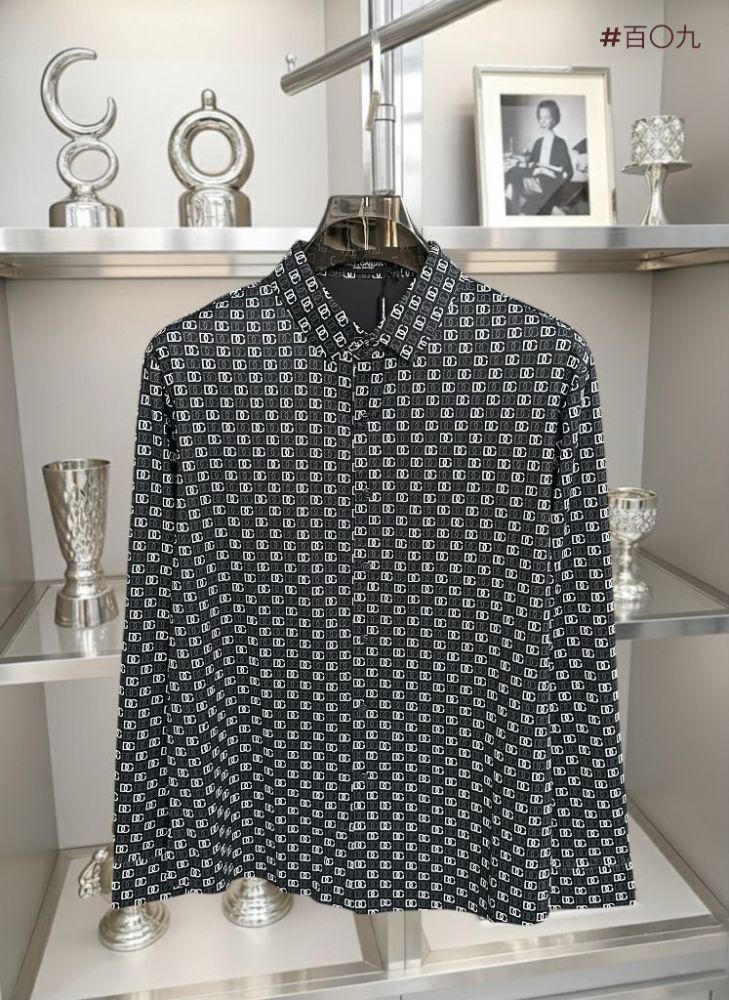 Dolce & Gabbana Geometric Black Full Sleeves Shirt-1