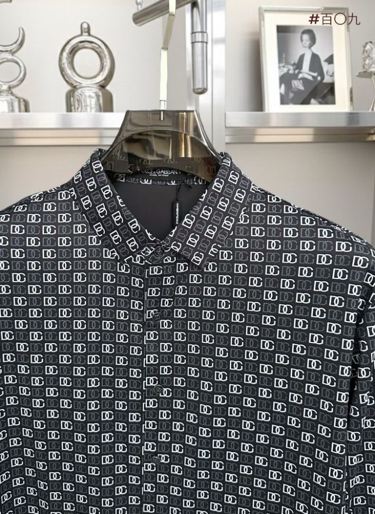 Dolce & Gabbana Geometric Black Full Sleeves Shirt-3