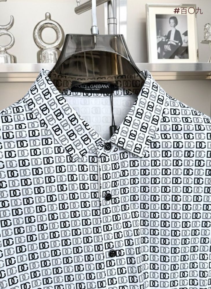 Dolce & Gabbana Geometric White Full Sleeves Shirt-1