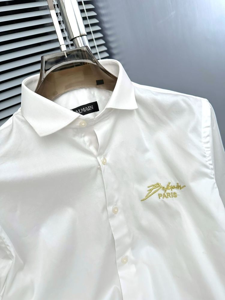 Balmain Embroidered White Premium Cotton Shirt-4