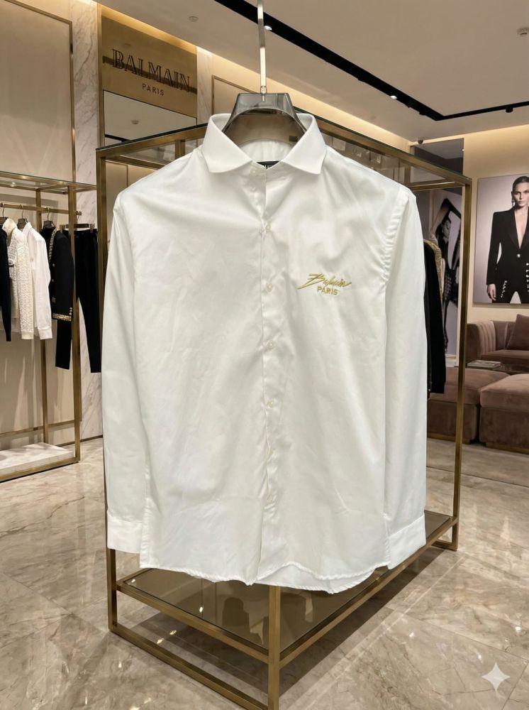 Balmain Embroidered White Premium Cotton Shirt-2
