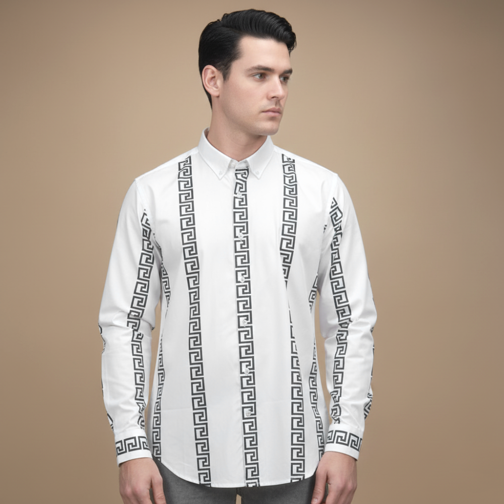Versace White logo Print Premium Shirt-1