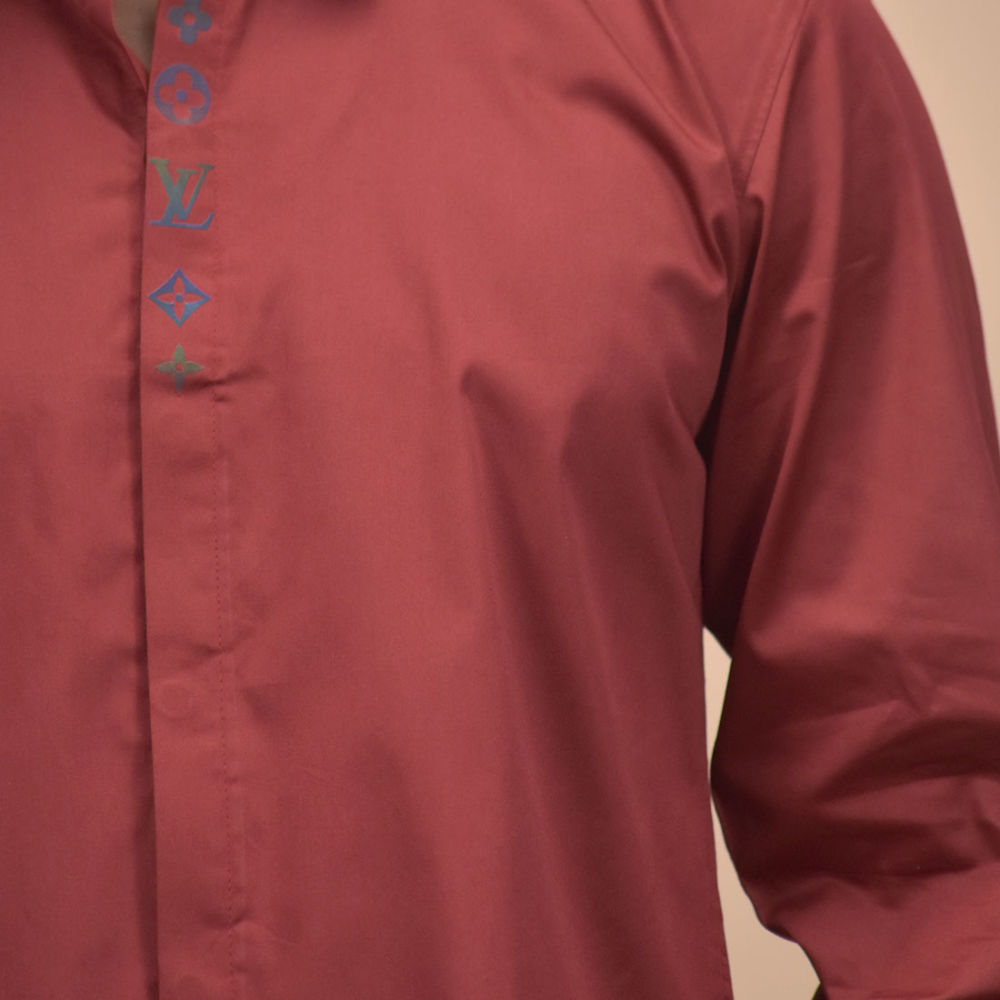 Louis Vuitton Monogram Wine Premium Cotton Shirt-4