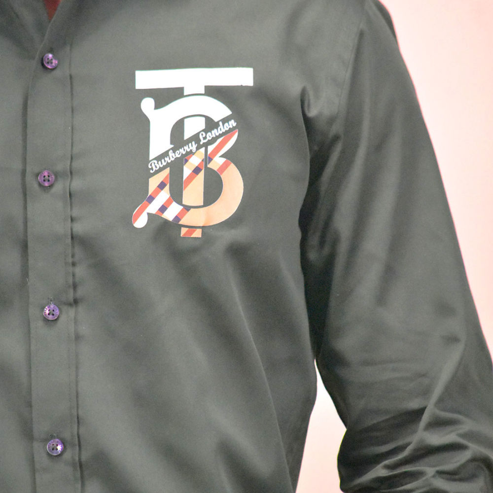 Burberry TB Print Green Premium Cotton Shirt-6