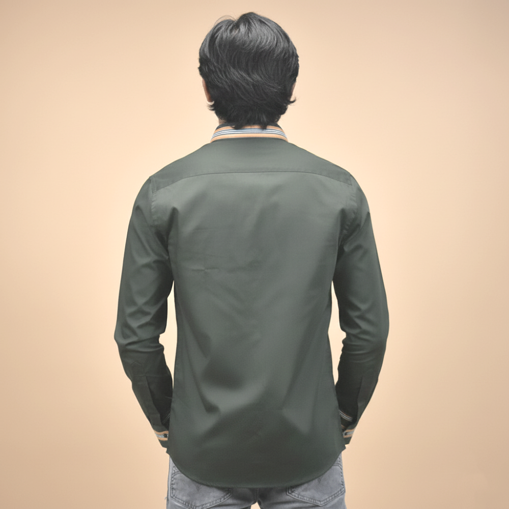 Burberry TB Print Green Premium Cotton Shirt-5