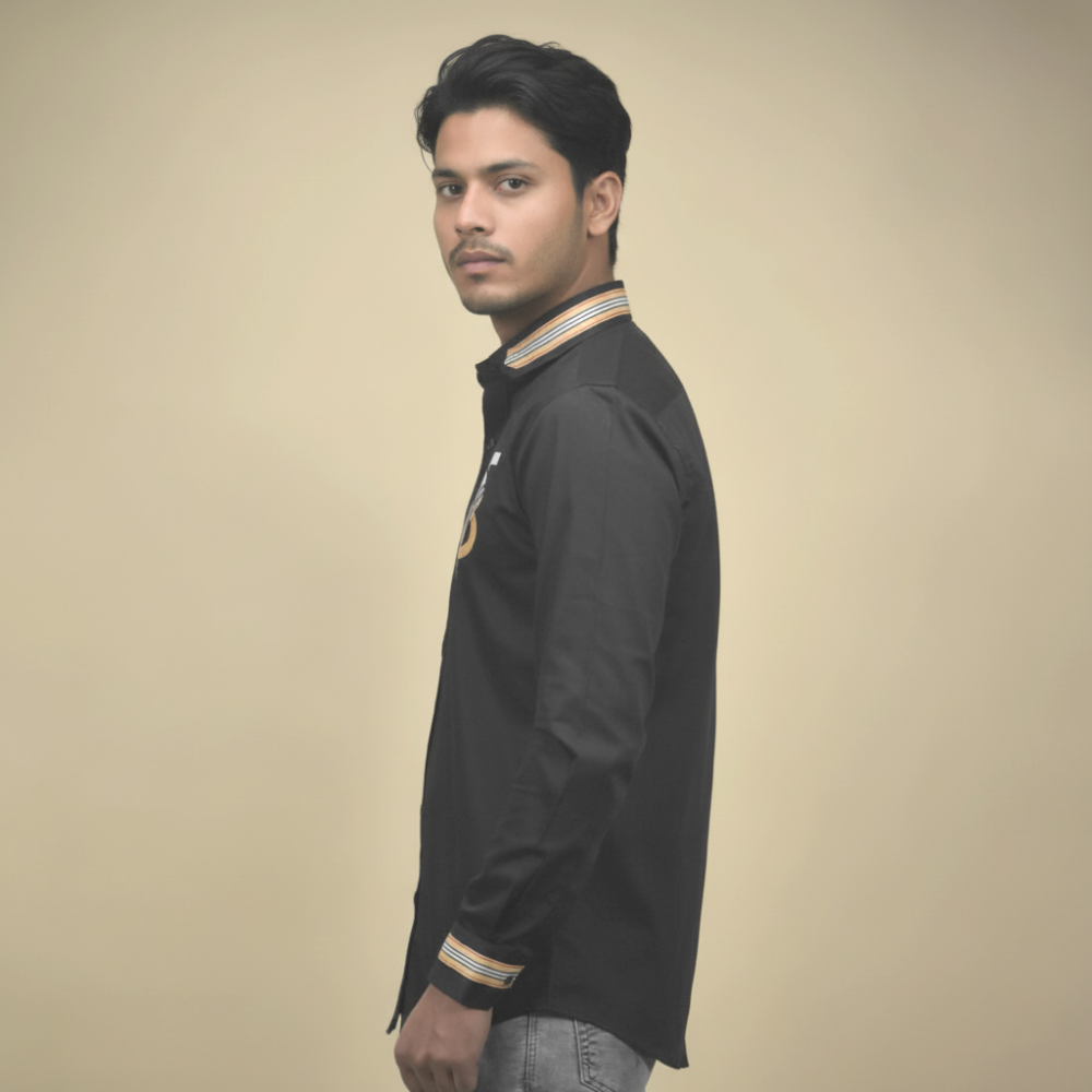 Burberry TB Print Black Premium Cotton Shirt-4