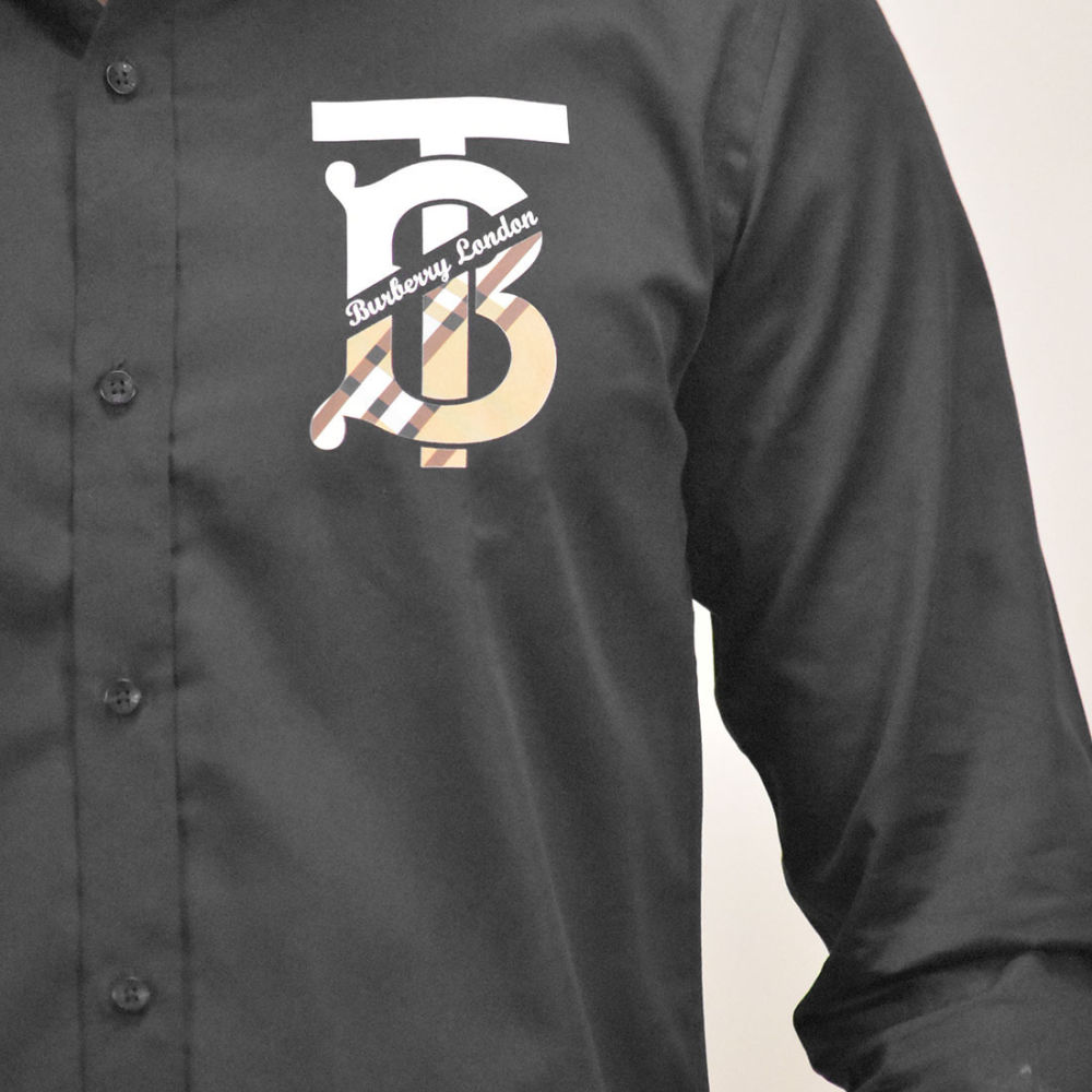 Burberry TB Print Black Premium Cotton Shirt-6
