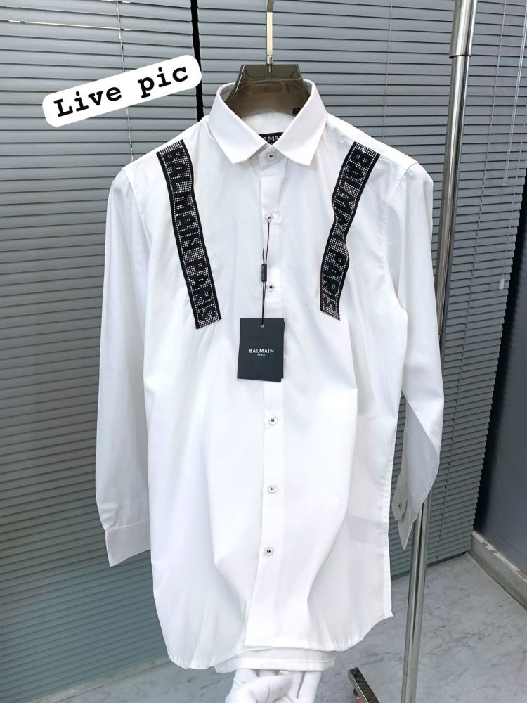 Balmain Embroidered White Premium Cotton Shirt-3