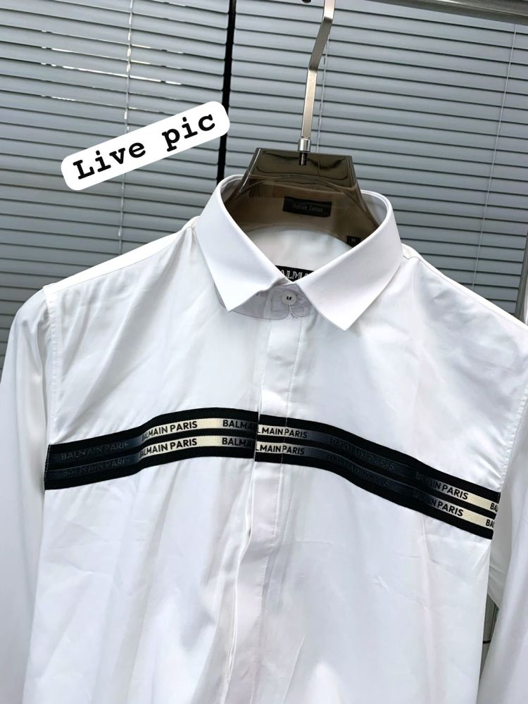 Balmain Embroidered White Premium Cotton Shirt-3