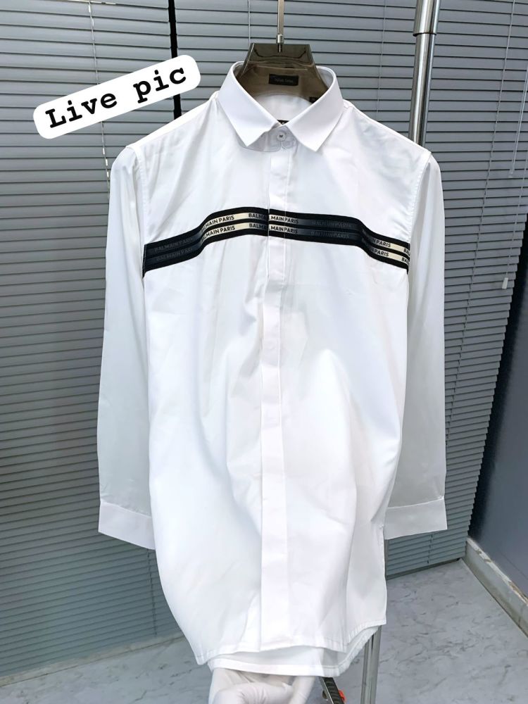 Balmain Embroidered White Premium Cotton Shirt-4