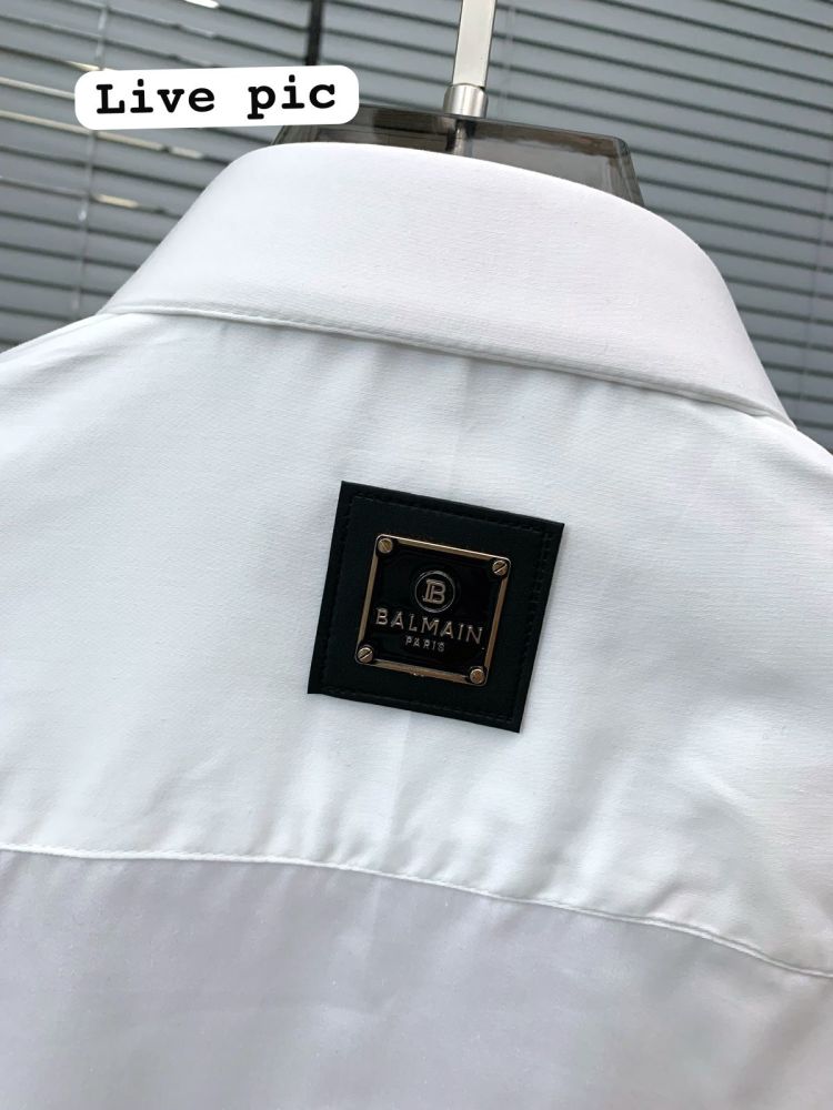 Balmain Embroidered White Premium Cotton Shirt-5