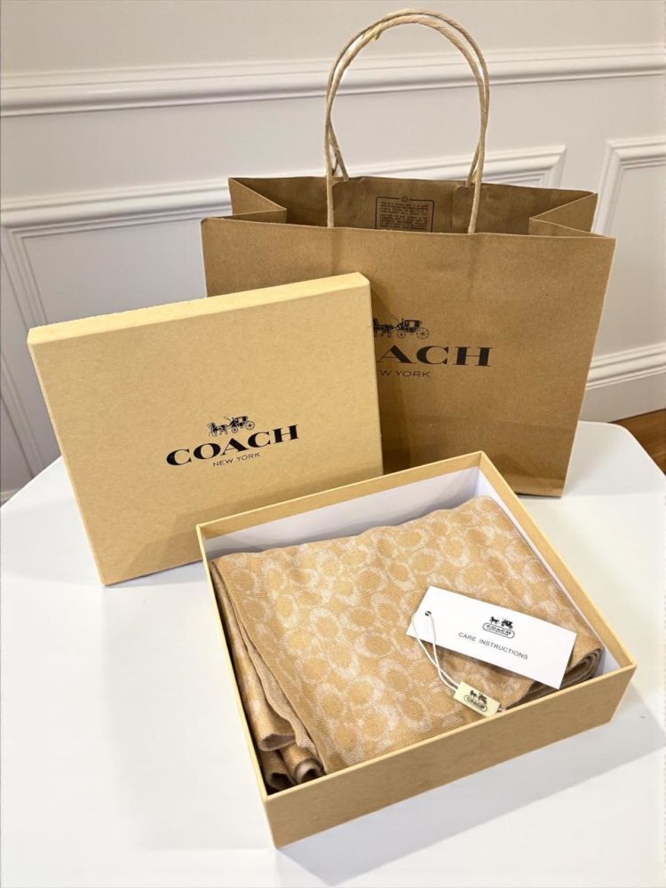 Coach Signature Cream Cashmere Muffler-2