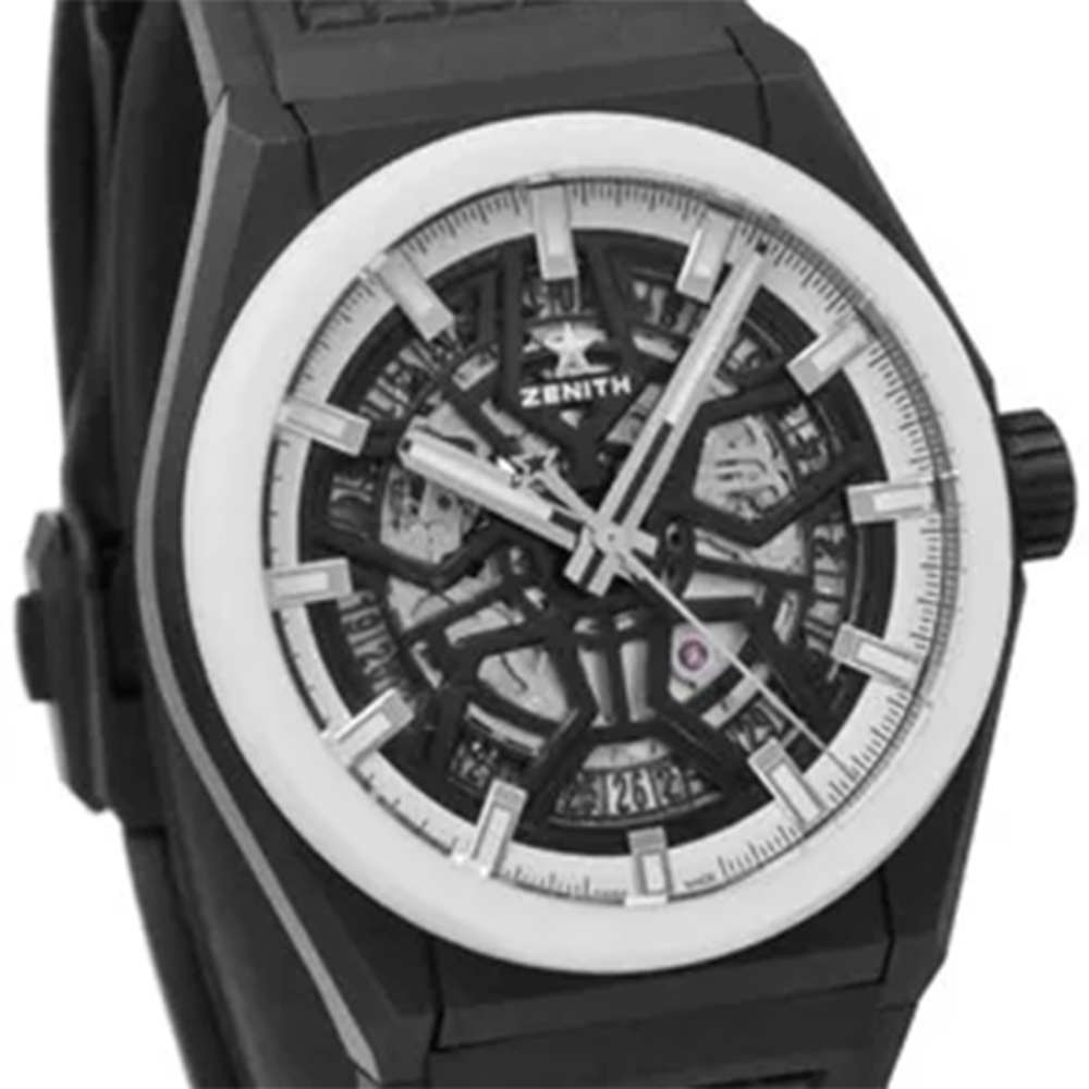 Zenith Defy Classic Skeletonized Black Dial 49.9000.670/77.R782 Black Ruibber Strap Watch-5