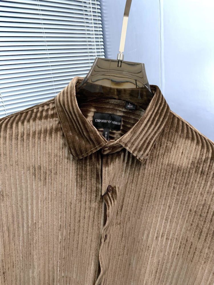 Emporio Armani Brown Premium Quality Velvet Shirt-3