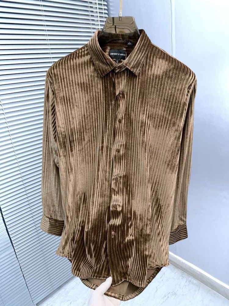 Emporio Armani Brown Premium Quality Velvet Shirt-2