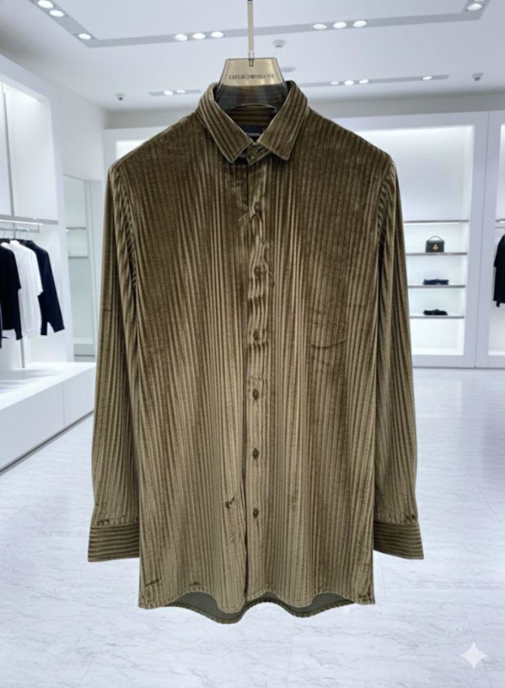 Emporio Armani Beige Premium Quality Velvet Shirt-1