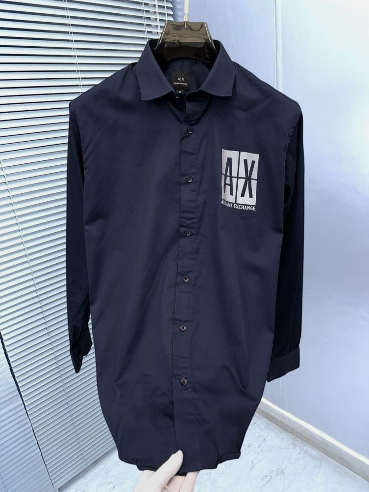 Armani Exchange Blue Premium Qualiy Cotton Shirt-thumb-0
