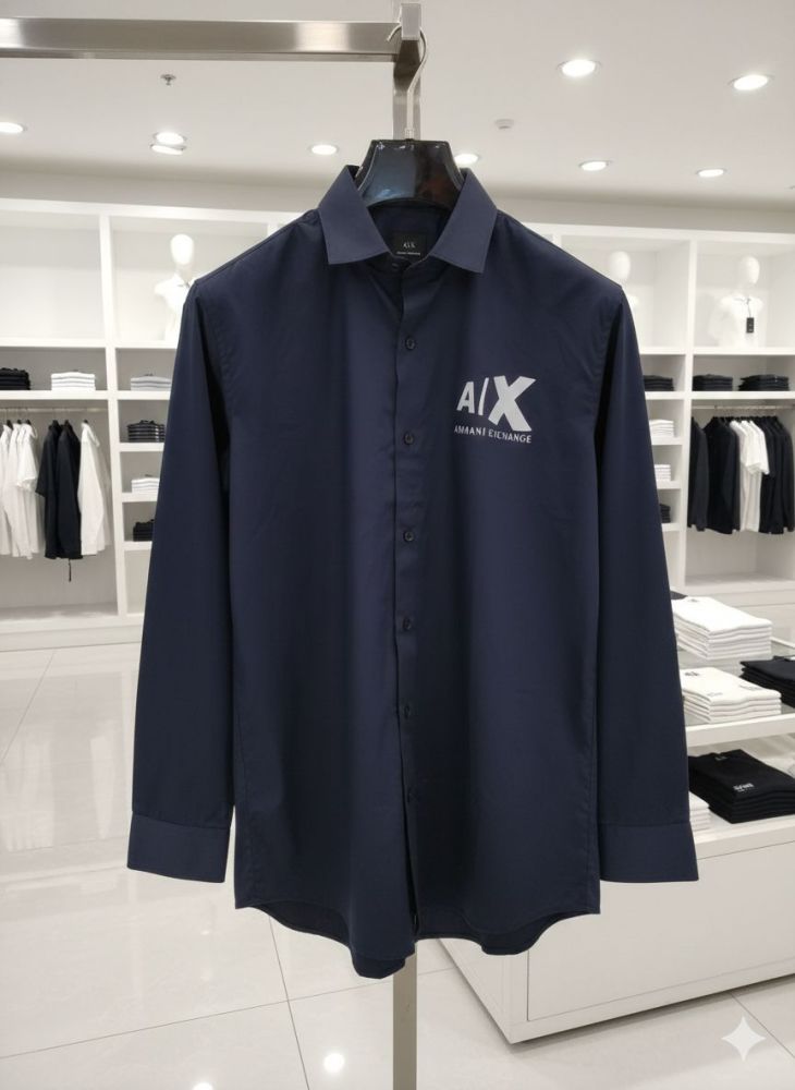 Armani Exchange Blue Premium Qualiy Cotton Shirt-thumb-1