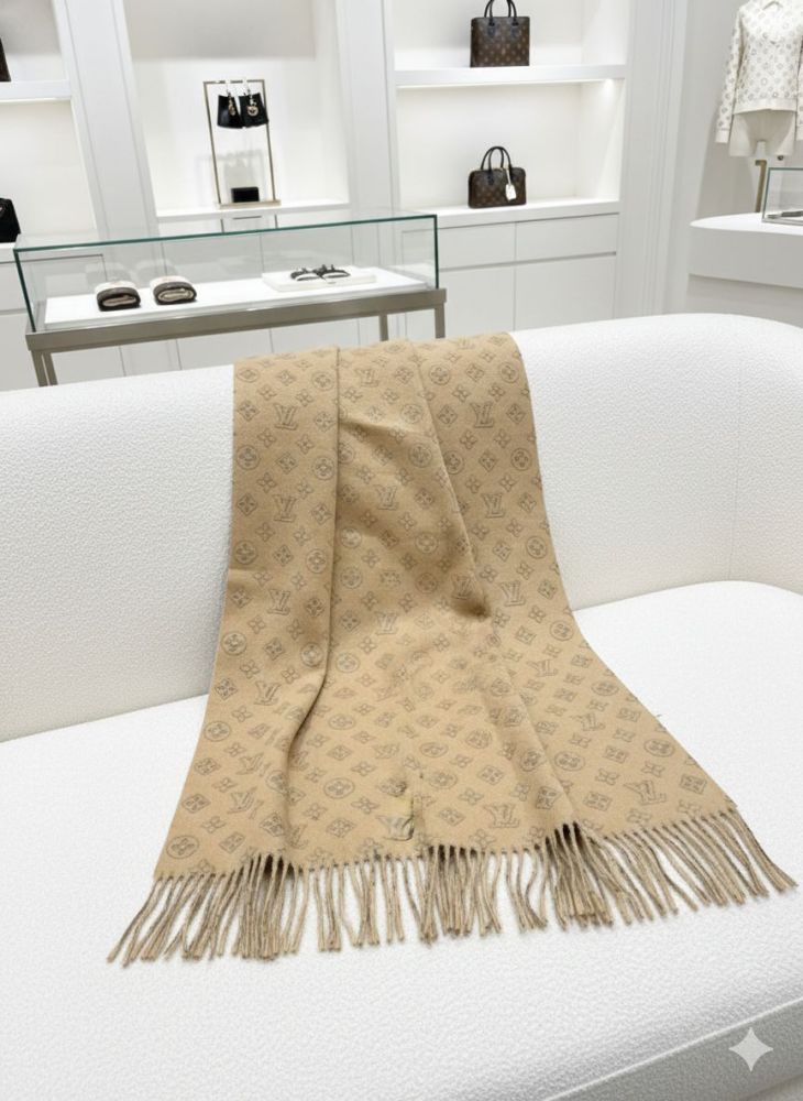 Louis Vuitton Brown Cashmere Reversible Muffler-2