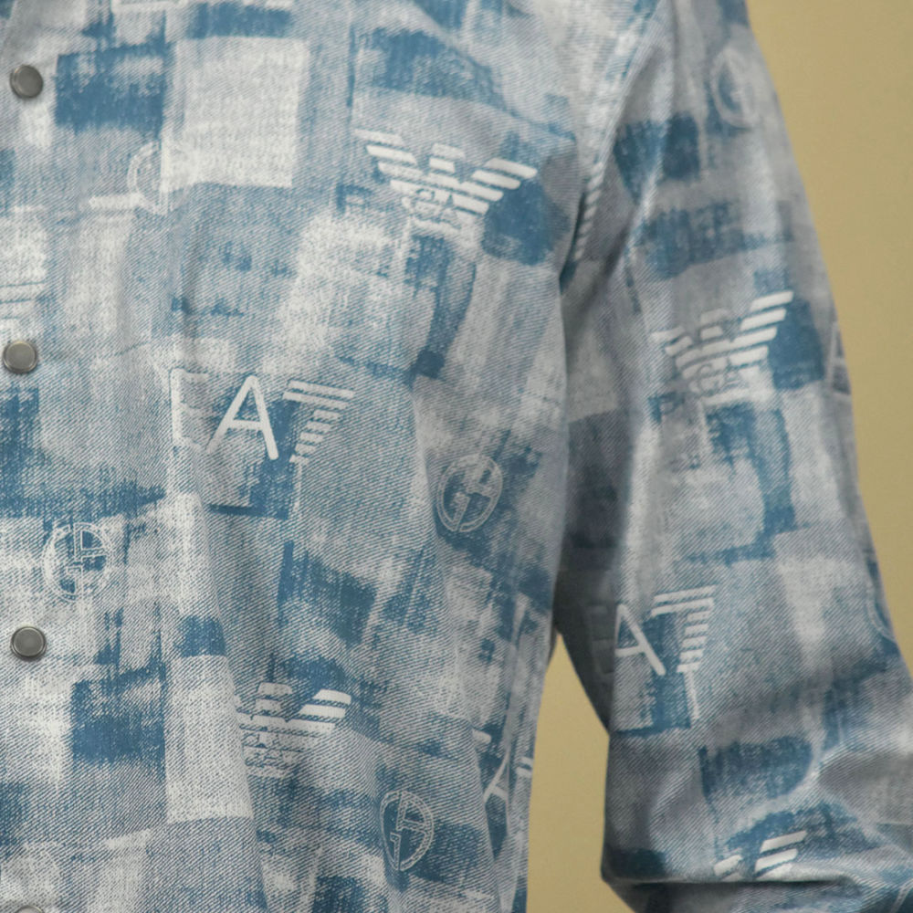 Emporio Armani Sky Blue Premium Cotton Shirt-4