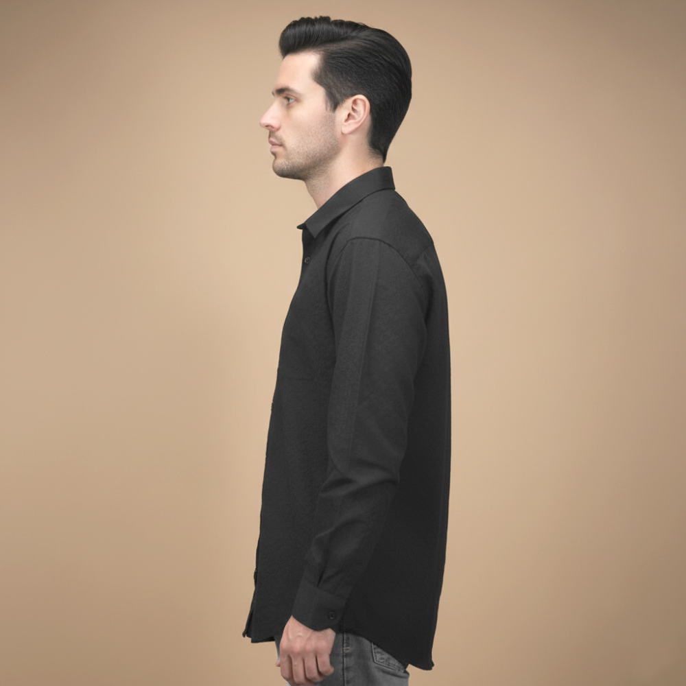 Balmain Paris Black Premium Luxury Cotton Shirt-2