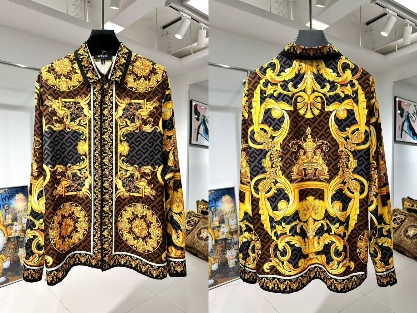 Versace Black Premium Quality Cotton Shirt-thumb-0