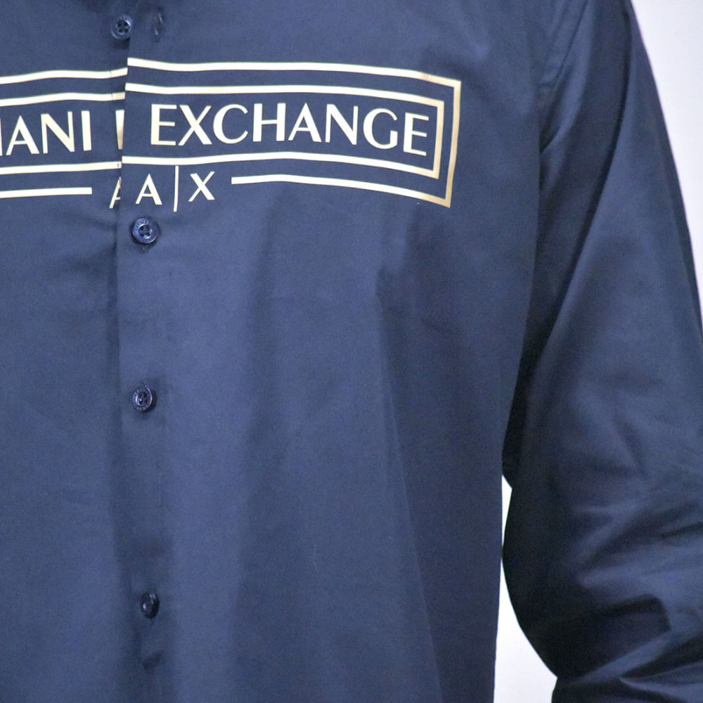 Armani Exchange Blue Premium Luxury Shirt-thumb-4