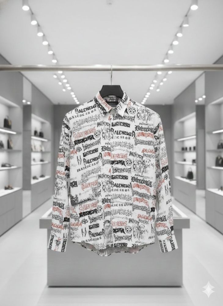 Balenciaga White Premium Quality Designer Shirt-1