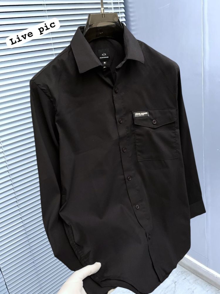 Armani Exchange Black Pemium Quality Cotton Shirt-2