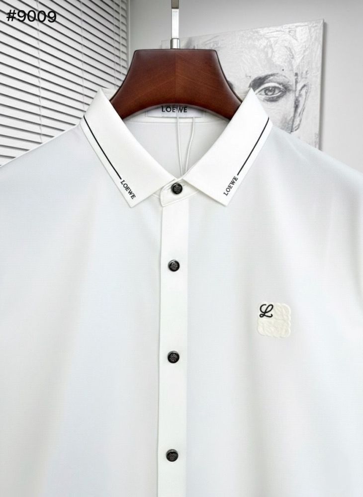 Loewe Embroidered White Premium Cotton Shirt-thumb-1