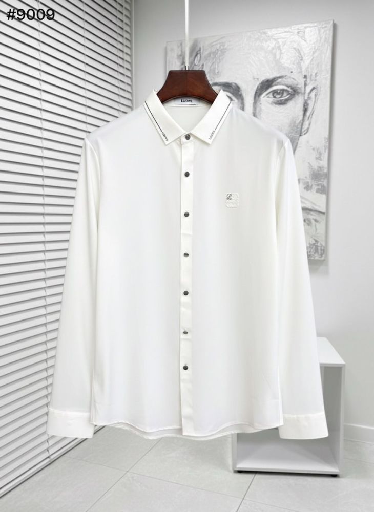 Loewe Embroidered White Premium Cotton Shirt-thumb-0