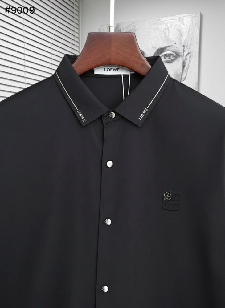 Loewe Embroidered Black Premium Cotton Shirt-2