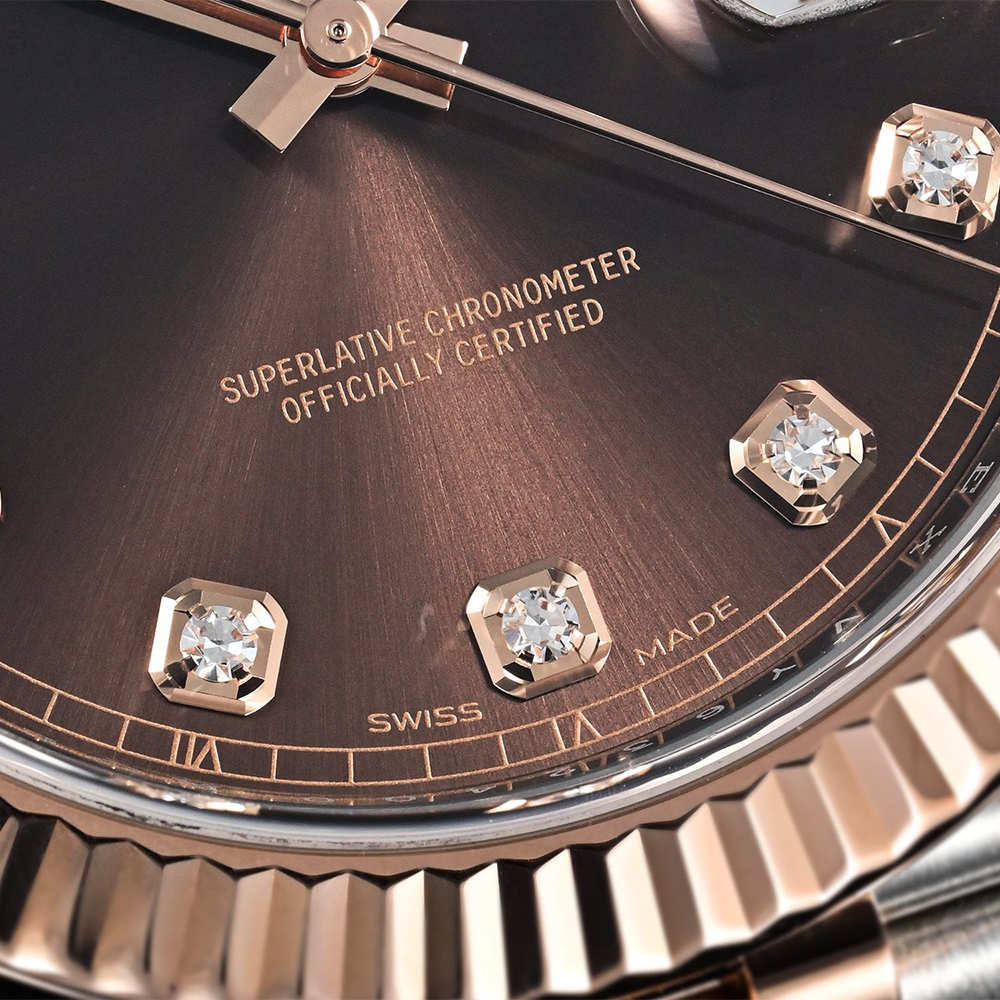 Rolex Datejust in Everose Rolesor 18k Rose Gold, Diamond Bezel, Brown Dial Watch 126331-3