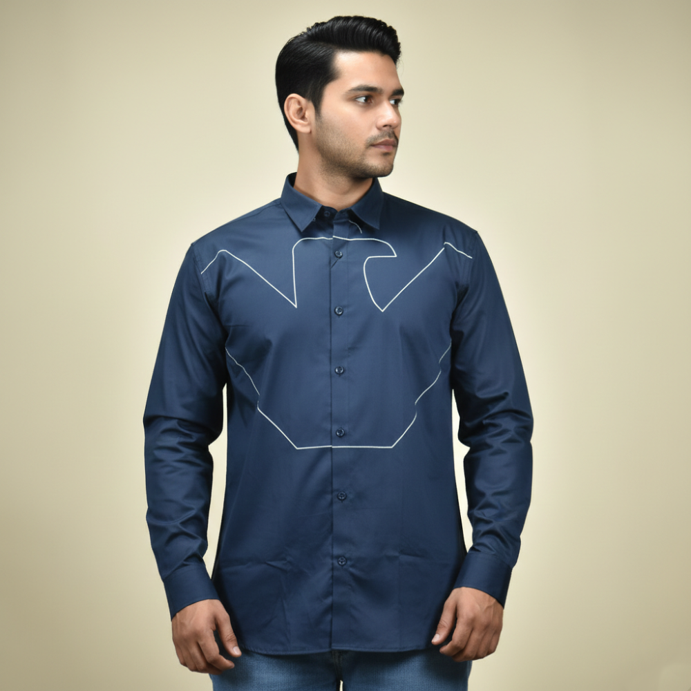 Emporio Armani Navy Blue Premium Quality Shirt-1