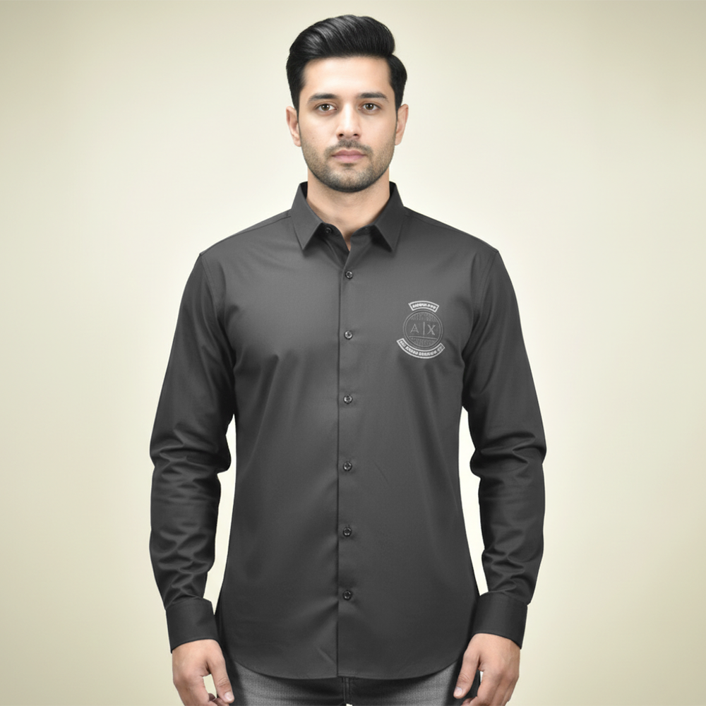 Armani Exchange Black Premium Quality Shirt-thumb-1
