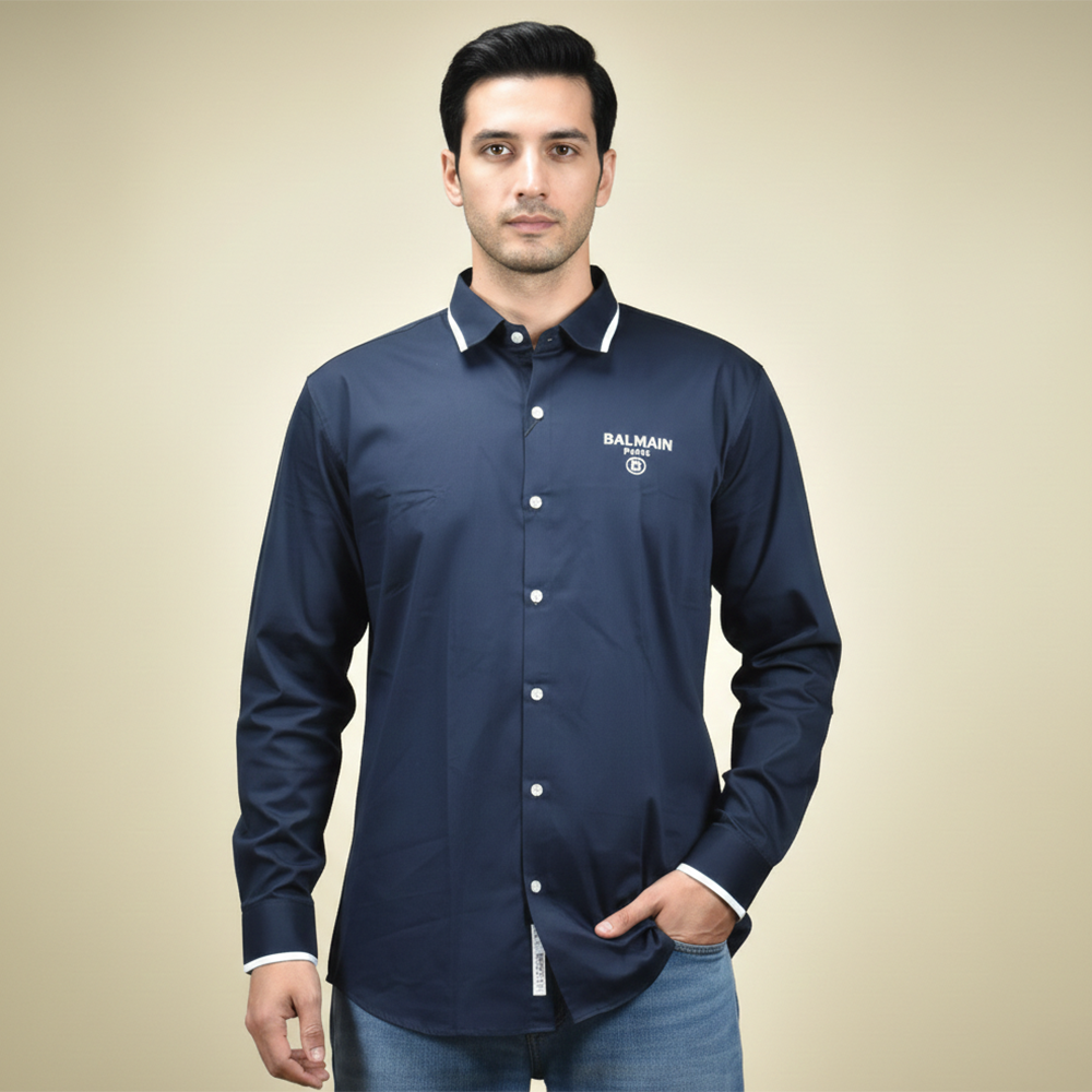 Balmain Blue Premium Quality Shirt-3