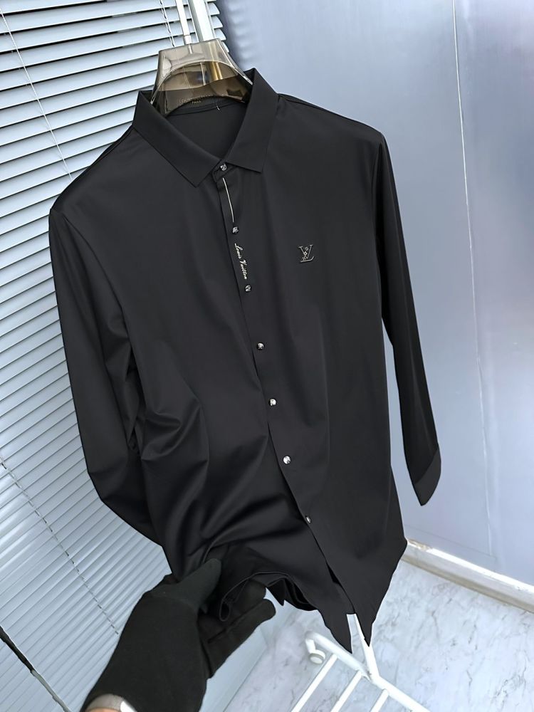 Louis Vuitton Monogram Black Premium Cotton Shirt-1