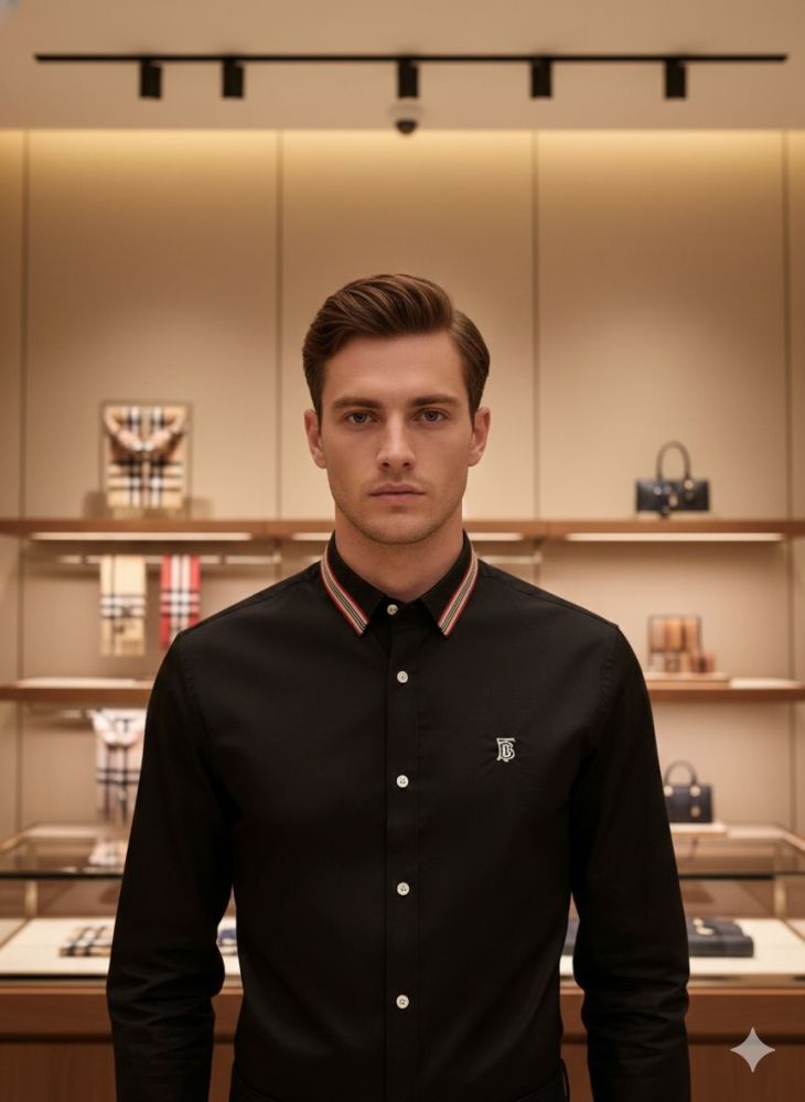 Burberry Black Premium Quality Shirt-thumb-2