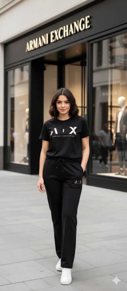 Armani Exchange Black Premium Quality Co-ord Set-1