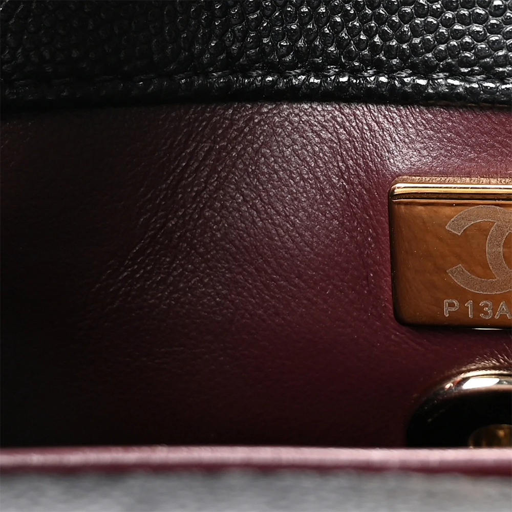 Chanel Coco Caviar Black Top Handle Bag-8