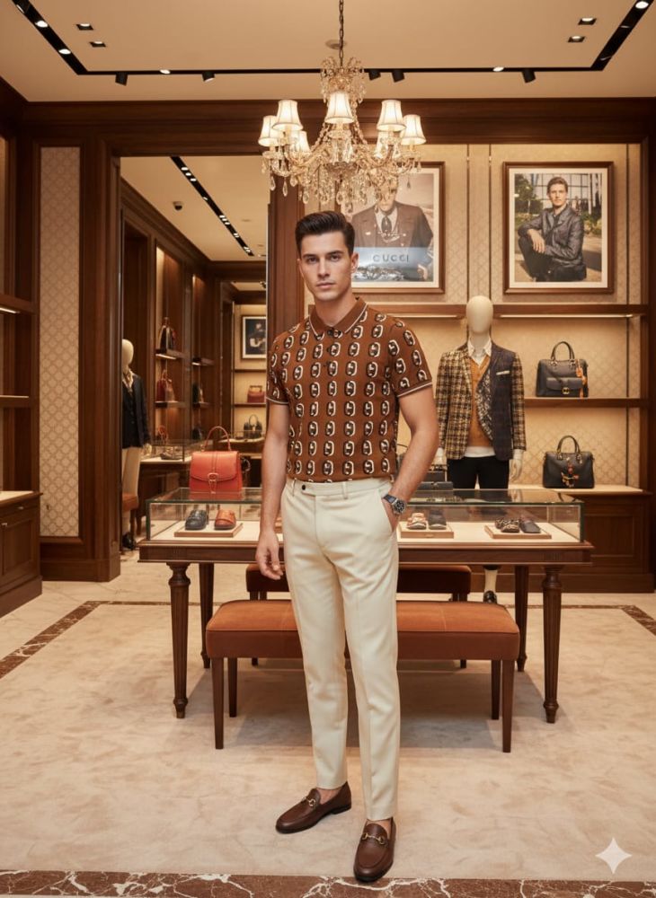 Gucci Brown Premium Quality Polo T-shirt-1