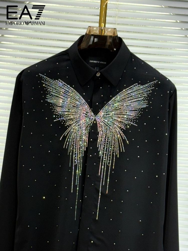 Emporio Armani butterfly Print Black Premium Shirt-1
