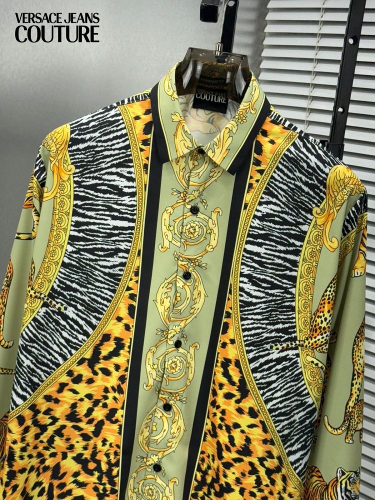 Versace Green Premium Quality Cotton Shirt-1