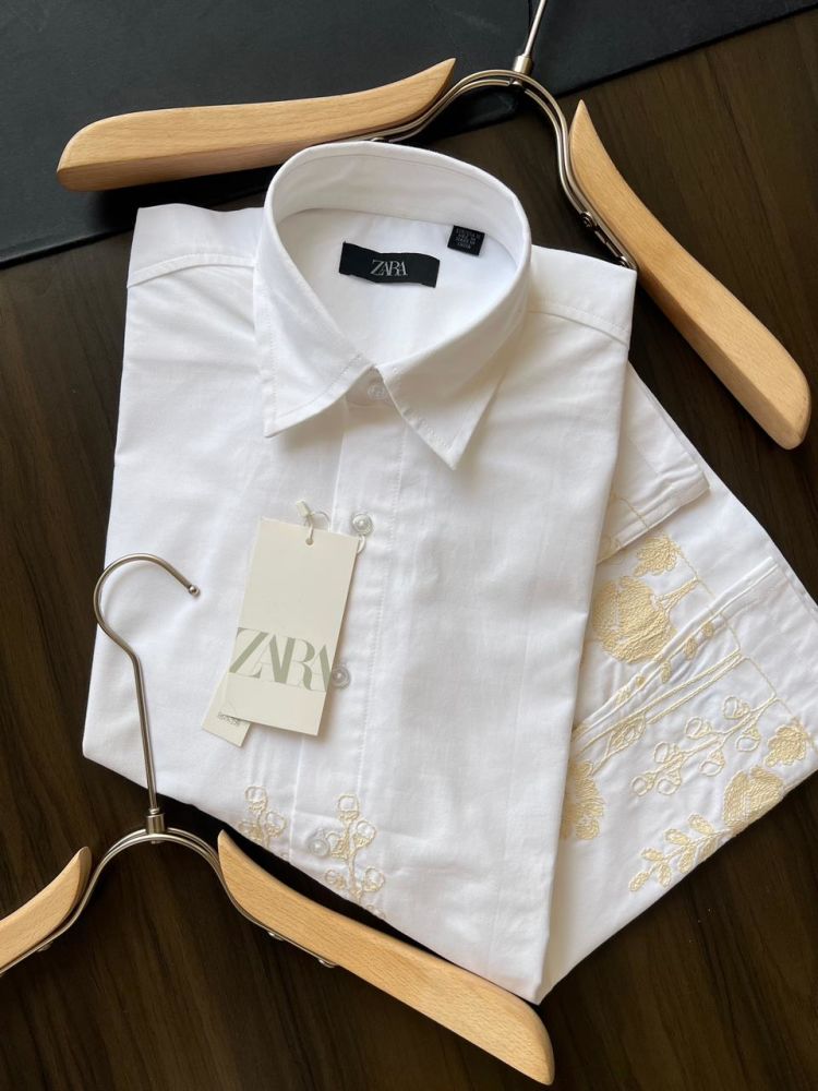 Zara White Premium Qaulity Cotton Shirt-1
