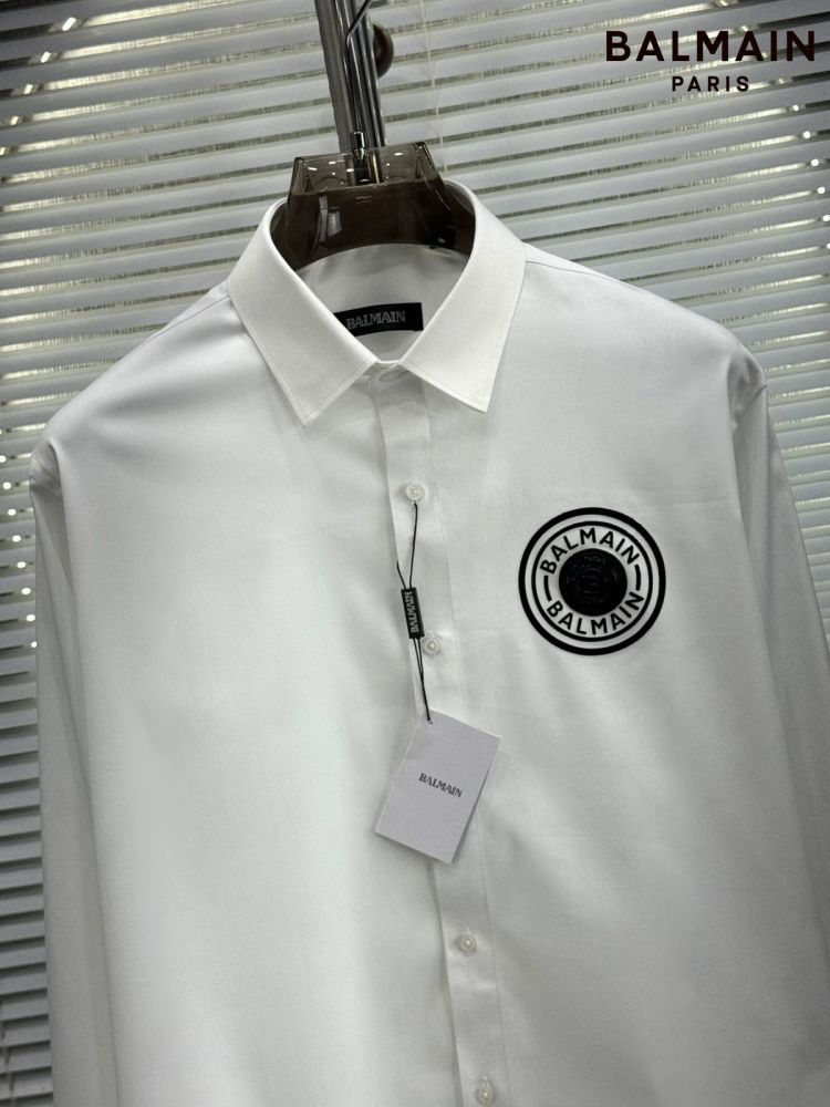 Balmain Embroidered White Premium Cotton Shirt-2