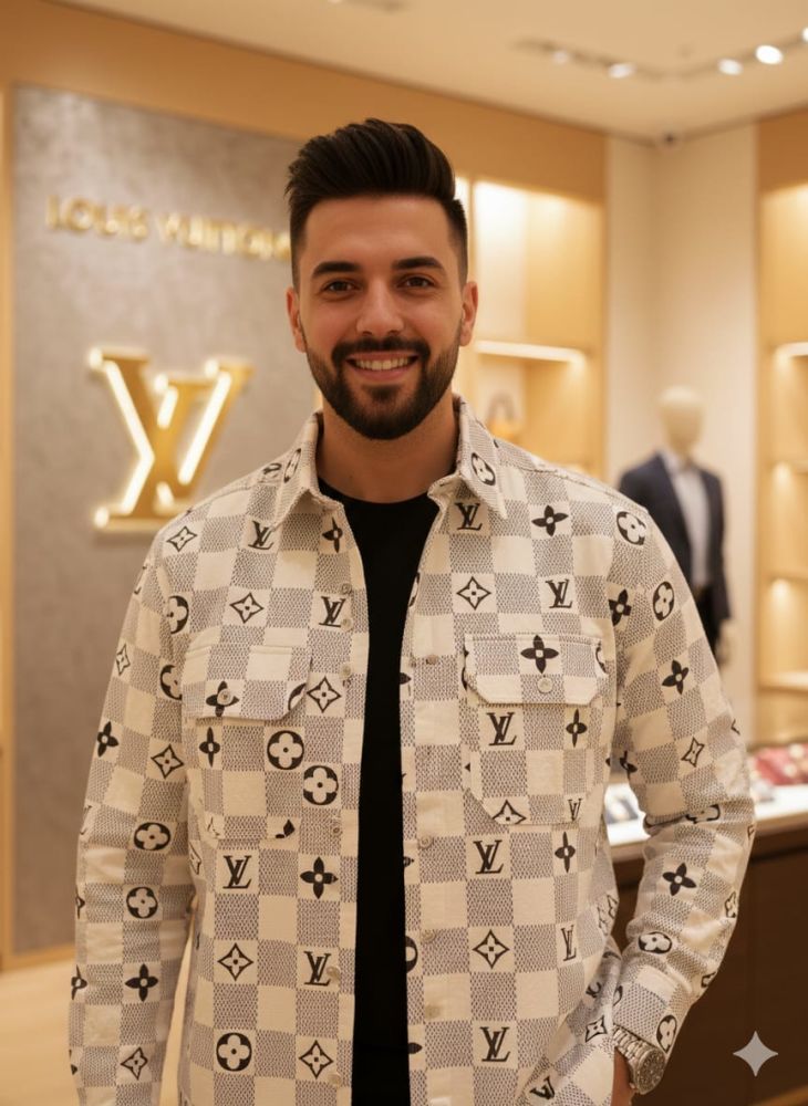 Louis Vuitton Monogram Cream Premium Cotton Shirt-1