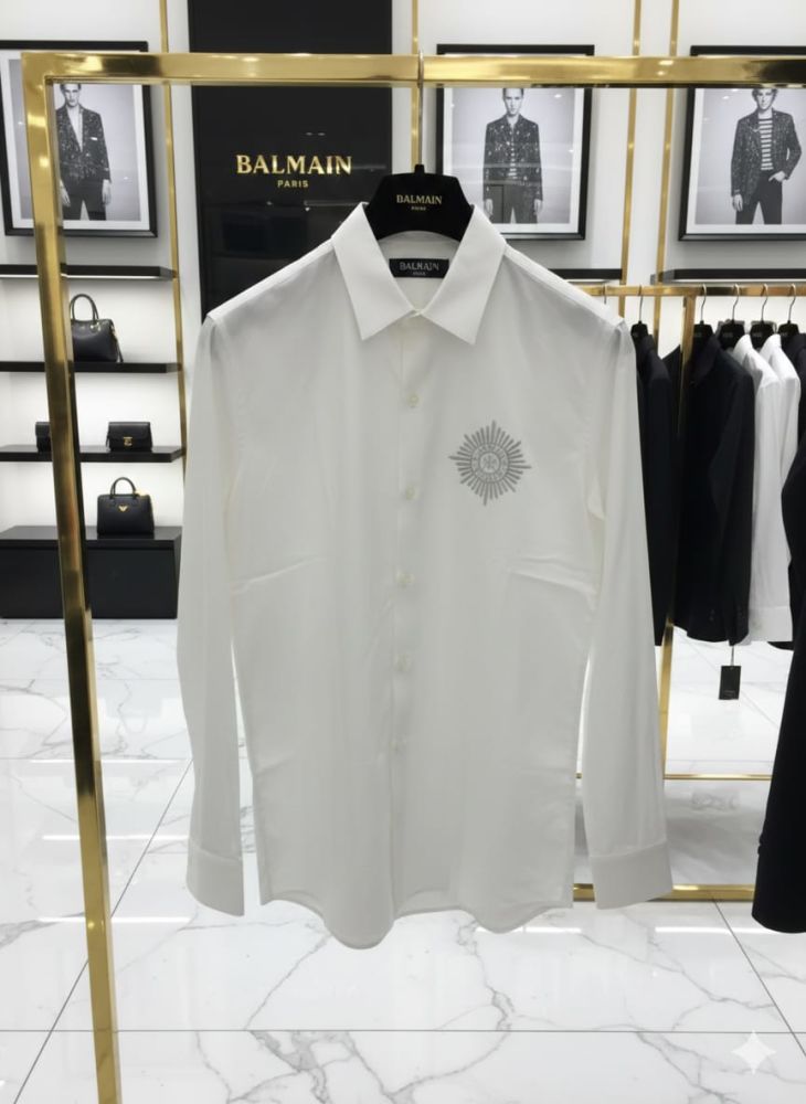 Balmain Embroidered White Premium Cotton Shirt-2